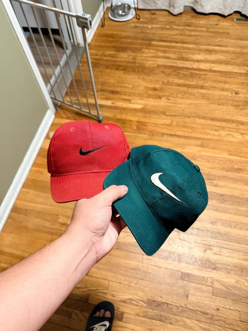 Vintage Nike Center Swoosh Snapback Hat Lot Of 2